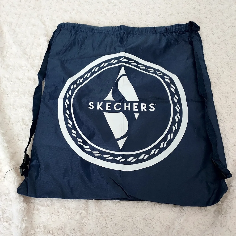 New Skechers blue nylon drawstring tote bag 17